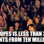 Millions and Millions of people are counting on you to reach that milestone, Dash!! | DASHHOPES IS LESS THAN 30,000 POINTS FROM TEN MILLION!! | image tagged in cheering fans | made w/ Imgflip meme maker