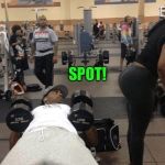 Gym distraction  | SPOT! | image tagged in gym distraction | made w/ Imgflip meme maker