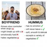 Boyfriend vs Hummus meme