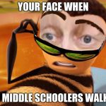 your face when custom | YOUR FACE WHEN; THE MIDDLE SCHOOLERS WALK BY | image tagged in steve beescemi,memes,your face when,dad,pedophile,girls | made w/ Imgflip meme maker