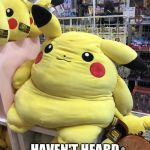 Fat Pikachu  | PIKACHU? HAVEN'T HEARD THAT NAME IN YEARS | image tagged in fat pikachu | made w/ Imgflip meme maker