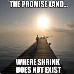 peace | THE PROMISE LAND... WHERE SHRINK DOES NOT EXIST | image tagged in peace | made w/ Imgflip meme maker