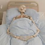 Skeleton in bed