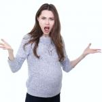 Angry pregnant woman