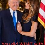 Melania  | You did WHAT with Russina Hookers? | image tagged in melania | made w/ Imgflip meme maker