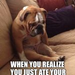 Sad bulldog | WHEN YOU REALIZE YOU JUST ATE YOUR LAST CADBURY MINI EGG | image tagged in sad bulldog | made w/ Imgflip meme maker