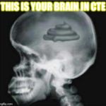 Shit for brains | THIS IS YOUR BRAIN IN CTE | image tagged in shit for brains | made w/ Imgflip meme maker