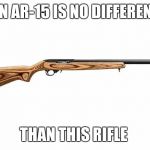 Ruger 10-22 | AN AR-15 IS NO DIFFERENT; THAN THIS RIFLE | image tagged in ruger 10-22 | made w/ Imgflip meme maker