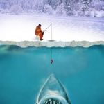 ice fishing | OMG OMG; I GOT A BIG ONE | image tagged in ice fishing | made w/ Imgflip meme maker