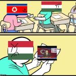 How North Korea wins each game | image tagged in class notes,north korea,hungary,school,passing notes | made w/ Imgflip meme maker