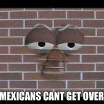 talking brick wall | HA MEXICANS CANT GET OVER ME | image tagged in talking brick wall | made w/ Imgflip meme maker