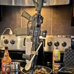 Guns cooking dinner