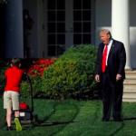 Trump yells at lawnmower kid meme