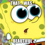 sponge | THAT... WAS... BEAUTIFUL | image tagged in sponge | made w/ Imgflip meme maker