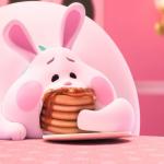 Bunny Eating Pancakes