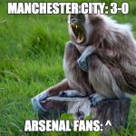 ... what? | MANCHESTER CITY: 3-0; ARSENAL FANS: ^ | image tagged in angery,arsenal,manchester,memes | made w/ Imgflip meme maker