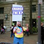 Protester | CHANGE THE D.P | image tagged in protester | made w/ Imgflip meme maker