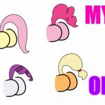 pony butts | MY LITTLE PONY; ASS- ORTMENT | image tagged in pony butts | made w/ Imgflip meme maker