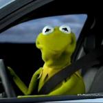 kermit in a car meme