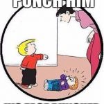 Family Circus Punch | I DIDN'T PUNCH HIM; HIS FACE PUNCHED MY HAND! | image tagged in family circus punch | made w/ Imgflip meme maker