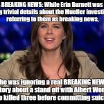 CNN Erin Burnett | BREAKING NEWS: While Erin Burnett was hyping trivial details about the Mueller investigation referring to them as breaking news, She was ignoring a real BREAKING NEWS story about a stand off with Albert Wong who killed three before committing suicide! | image tagged in cnn erin burnett | made w/ Imgflip meme maker