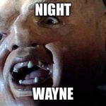 Sloth Goonies Hey You Guys | NIGHT; WAYNE | image tagged in sloth goonies hey you guys | made w/ Imgflip meme maker