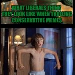 hulk little giant | WHAT LIBERALS THINK THEY LOOK LIKE WHEN TROLLING CONSERVATIVE MEMES; REALITY | image tagged in hulk little giant | made w/ Imgflip meme maker