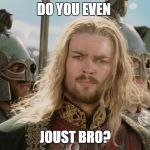 Eomer | DO YOU EVEN; JOUST BRO? | image tagged in eomer | made w/ Imgflip meme maker