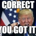 Correct | CORRECT; YOU GOT IT! | image tagged in correct | made w/ Imgflip meme maker