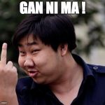 Chinese middle finger | GAN NI MA ! | image tagged in chinese middle finger | made w/ Imgflip meme maker