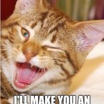 A very logical cat | GET RID OF THE DOG; I'LL MAKE YOU AN INTERNET SENSATION | image tagged in winking cat | made w/ Imgflip meme maker