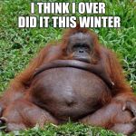 Food baby  | I THINK I OVER DID IT THIS WINTER | image tagged in food baby | made w/ Imgflip meme maker