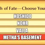 Branch of Fate | HOSHIDO; NOHR; VALLA; METHA'S BASEMENT | image tagged in branch of fate,fire emblem fates | made w/ Imgflip meme maker