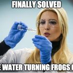 Ivanka Saves the Frogs | FINALLY SOLVED; THE WATER TURNING FROGS GAY | image tagged in science,ivanka | made w/ Imgflip meme maker