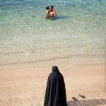 Burka on the beach
