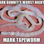 tapeworm | I'M MARK BUNNEY'S WORST NIGHTMARE; MARK TAPEWORM | image tagged in tapeworm | made w/ Imgflip meme maker