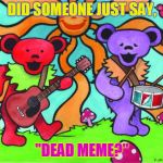 Dead Meme | DID SOMEONE JUST SAY, "DEAD MEME?" | image tagged in grateful dead bears play music,dead,memes | made w/ Imgflip meme maker