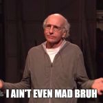 I ain't even mad Version 2.0 | I AIN'T EVEN MAD BRUH | image tagged in larry david snl,i ain't even mad,meme | made w/ Imgflip meme maker
