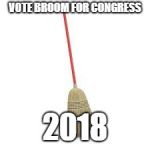 Broom4Congress | VOTE BROOM FOR CONGRESS; 2018 | image tagged in broom | made w/ Imgflip meme maker
