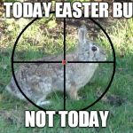 Not today Easter Bunny, Not today | NOT TODAY EASTER BUNNY; NOT TODAY | image tagged in not today easter bunny not today | made w/ Imgflip meme maker
