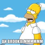 Homer Simpson Drooling Mmm Meme | AH BROOKIE MMMMMM | image tagged in homer simpson drooling mmm meme | made w/ Imgflip meme maker