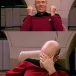 Picard reacts to music | CAPTAIN, YOU'RE NEXT TO SING! RIGHT AFTER THE BEST SINGER IN THE HOUSE! | image tagged in picard reacts to music | made w/ Imgflip meme maker
