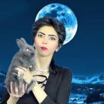 Nasim Aghdam with rabbit