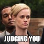 Detective Baker | JUDGING YOU | image tagged in detective baker | made w/ Imgflip meme maker
