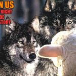 wolves and sheep democracy | JOIN US; ON THE RIGHT SIDE OF HISTORY | image tagged in wolves and sheep democracy | made w/ Imgflip meme maker