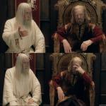 Gandalf and Theoden facepalm meme