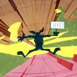 Wile E Coyote falling off of cliff