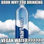 Smart Water | BRUH WHY YOU DRINKING; VEGAN WATER?????? | image tagged in smart water | made w/ Imgflip meme maker