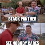 See nobody cares | BLACK PANTHER; SEE NOBODY CARES | image tagged in see nobody cares | made w/ Imgflip meme maker