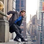 Man jumping off building 